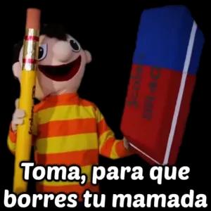 Toma, para que borres tu mamada  - getsticker.com