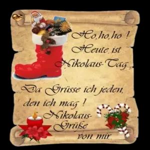 Ho, ho, ho! Heute ist Nikolaus-Tag Da Grüsse ich jeden, den ich mag! Nikolaus- Grüße von mir - getsticker.com
