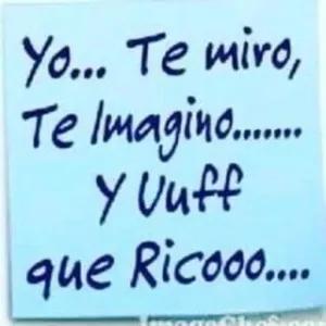 Yo... Te miro, Te imagino...... Y Vuff que Ricooo.... - getsticker.com