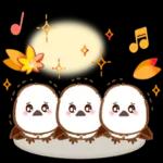 秋天的溫柔長尾山雀問候貼圓