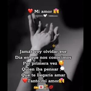 Mi amor Mar Jamás voy olvidar ese Día en que nos conocimos Por primera vez Quien iba pensar Que te llegaría amar Tanto mi amor - getsticker.com