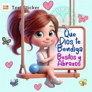 Que Dios te Bendiga Besitos y Abrazos - getsticker.com