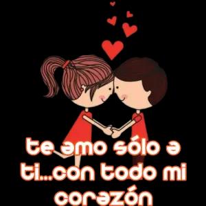 te amo sólo a ti...con todo mi corazón - getsticker.com