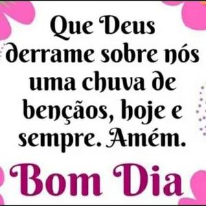 Que Deus derrame sobre nós uma chuva de bençãos, hoje e sempre. Amém. Bom Dia  - getsticker.com