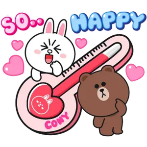 BROWN & FRIENDS : Love Love 2 - getsticker.com